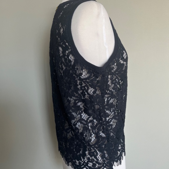 Superdry Eyelash Lace Navy Blue Tank Top Cocktail Sleeveless Blouse - Picture 11 of 16